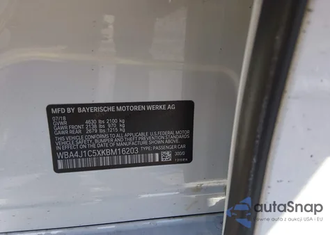 2019 BMW 430I Gran Coupe z USA, uszkodzony, nr VIN WBA4J1C5XKBM16203